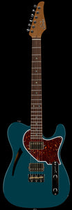 Suhr Select Alt T Cat's Eye Guitar, Ocean Turquoise Metallic, Tortoise Shell