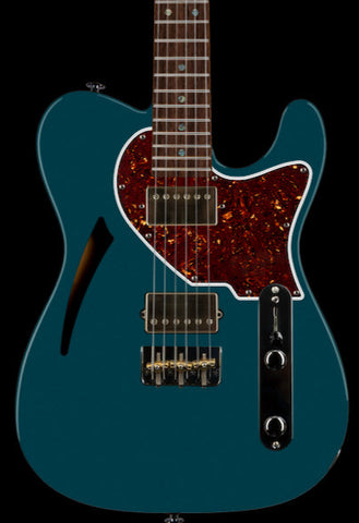 Suhr Select Alt T Cat's Eye Guitar, Ocean Turquoise Metallic, Tortoise Shell