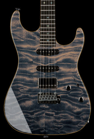 Suhr Select Standard Mahogany Guitar, Quilted Trans Blue Denim Slate