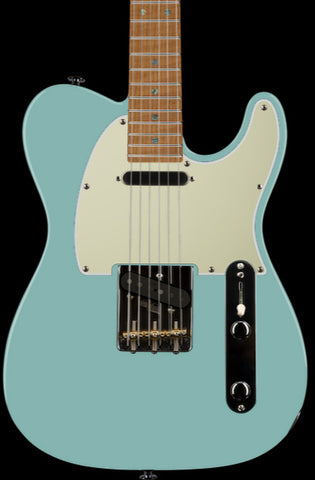Suhr Select Classic T Roasted, Flamed, Swamp Ash, Sonic Blue, Aged Green