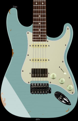 Suhr Select Classic S Antique HSS Guitar, Roasted Neck, Sonic Blue