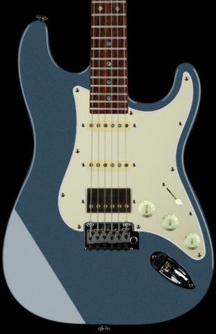 Suhr Select Classic S HSS Guitar, Roasted Neck, Ice Blue Metallic, Aged Green