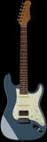 Suhr Select Classic S HSS Guitar, Roasted Neck, Ice Blue Metallic, Aged Green