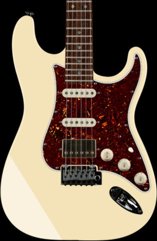 Suhr Select Classic S HSS Guitar, Roasted Neck, Vintage White, Tortoise Shell