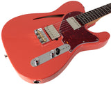 Suhr Select Alt T Cat's Eye Guitar, Fiesta Red, Tortoise Shell