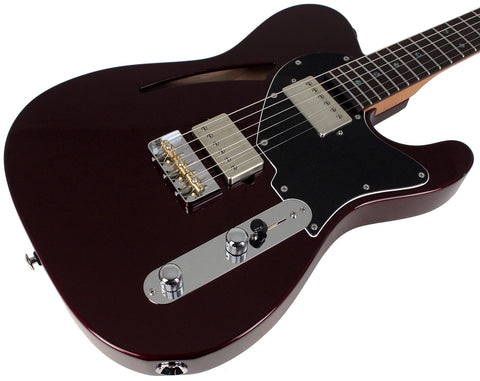 Suhr Select Alt T Cat's Eye Guitar, Black Cherry Metallic