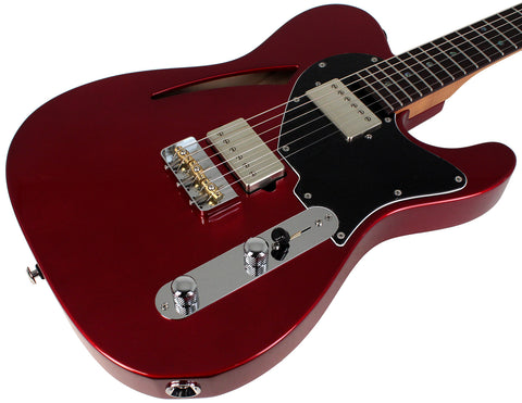 Suhr Select Alt T Cat's Eye Guitar, Candy Apple Red Metallic, Black - Humbucker Music