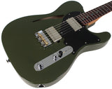 Suhr Select Alt T Cat's Eye Guitar, Dark Forest Green, Black