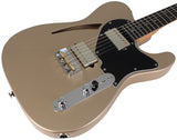 Suhr Select Alt T Cat's Eye Guitar, Shoreline Gold, Black - Humbucker Music