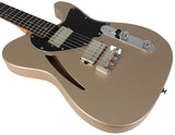 Suhr Select Alt T Cat's Eye Guitar, Shoreline Gold, Black - Humbucker Music