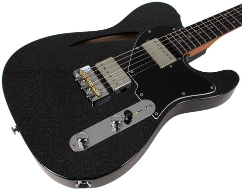 Suhr Select Alt T Cat's Eye Guitar, Graphite Metallic, Black - Humbucker Music