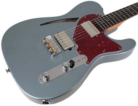 Suhr Select Alt T Cat's Eye Guitar, Ice Blue Metallic, Tortoise Shell