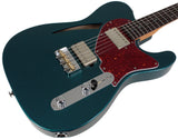 Suhr Select Alt T Cat's Eye Guitar, Ocean Turquoise Metallic, Tortoise Shell