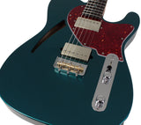 Suhr Select Alt T Cat's Eye Guitar, Ocean Turquoise Metallic, Tortoise Shell
