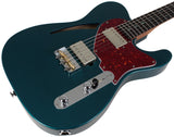 Suhr Select Alt T Cat's Eye Guitar, Ocean Turquoise Metallic, Tortoise Shell