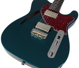 Suhr Select Alt T Cat's Eye Guitar, Ocean Turquoise Metallic, Tortoise Shell