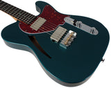 Suhr Select Alt T Cat's Eye Guitar, Ocean Turquoise Metallic, Tortoise Shell