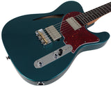 Suhr Select Alt T Cat's Eye Guitar, Ocean Turquoise Metallic, Tortoise Shell - Humbucker Music