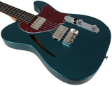 Suhr Select Alt T Cat's Eye Guitar, Ocean Turquoise Metallic, Tortoise Shell - Humbucker Music
