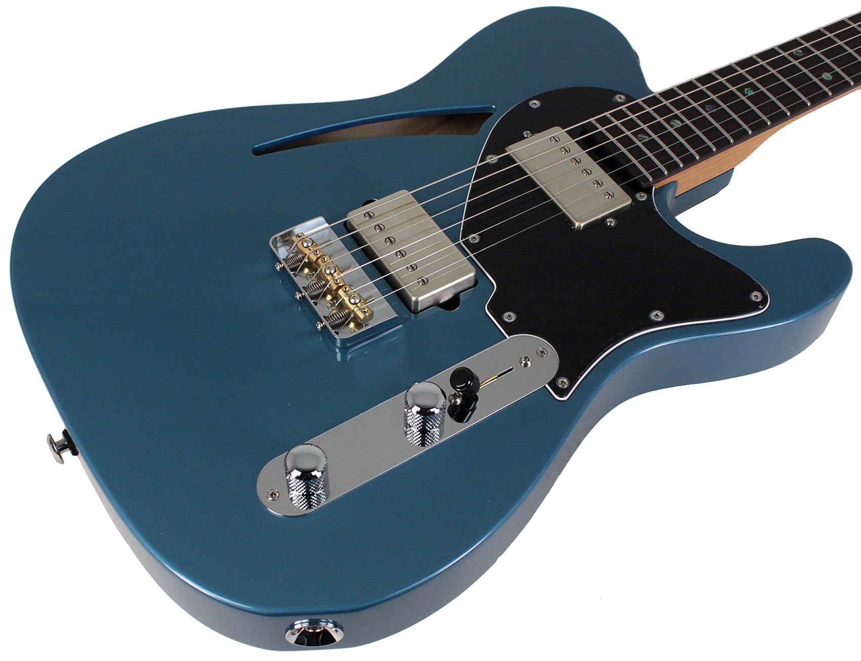 Suhr Select Alt T Cat's Eye Guitar, Pelham Blue, Black | Humbucker