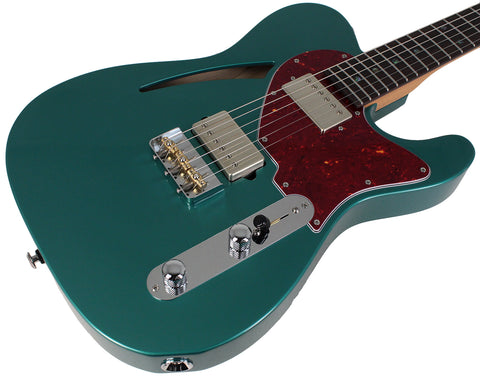 Suhr Select Alt T Cat's Eye Guitar, Sherwood Green Metallic, Tortoise Shell