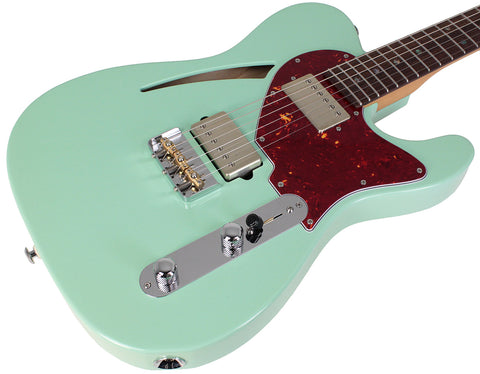 Suhr Select Alt T Cat's Eye Guitar, Surf Green, Tortoise Shell