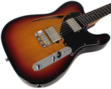 Suhr Select Alt T Cat's Eye Guitar, 3-Tone Burst, Black