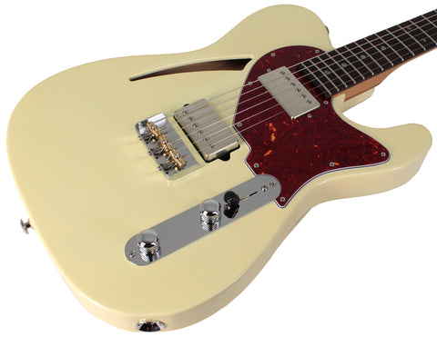 Suhr Select Alt T Cat's Eye Guitar, Vintage White, Tortoise Shell