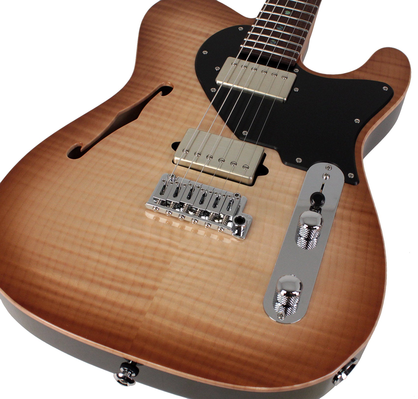 Suhr Select Alt T Guitar, Natural Burst, Black PG | Humbucker Music