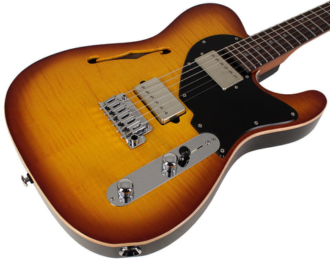 Suhr Select Alt T Guitar, Tea Burst, Black PG