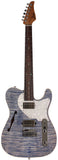 Suhr Select Alt T Plus Guitar, Trans Blue Denim Slate, White Pearloid