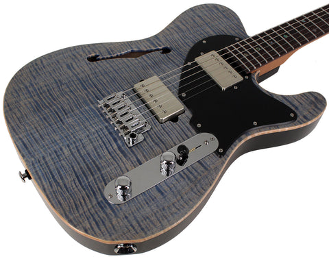 Suhr Select Alt T Guitar, Trans Blue Denim Slate, Black PG