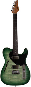 Suhr Select Alt T Guitar, Faded Trans Green Burst, Black PG