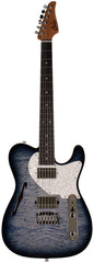 Suhr Select Alt T Plus Guitar, Faded Trans Whale Blue Burst, White Pearloid