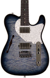 Suhr Select Alt T Plus Guitar, Faded Trans Whale Blue Burst, White Pearloid
