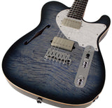 Suhr Select Alt T Plus Guitar, Faded Trans Whale Blue Burst, White Pearloid
