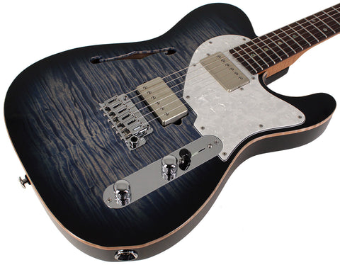 Suhr Select Alt T Guitar, Faded Trans Whale Blue Burst