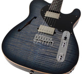 Suhr Select Alt T Guitar, Faded Trans Whale Blue Burst, Black PG