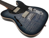 Suhr Select Alt T Guitar, Faded Trans Whale Blue Burst, Black PG