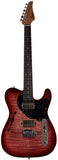 Suhr Select Alt T Guitar, Faded Trans Wine Red Burst, Black PG