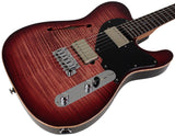 Suhr Select Alt T Guitar, Faded Trans Wine Red Burst, Black PG