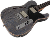 Suhr Select Alt T Guitar, Trans Blue Denim Slate, Black PG