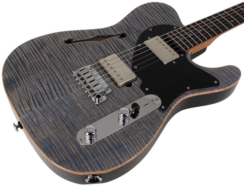 Suhr Select Alt T Guitar, Trans Blue Denim Slate, Black PG