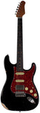 Suhr Select Classic S Antique HSS Guitar, Roasted Neck, Black, Tortoise Shell