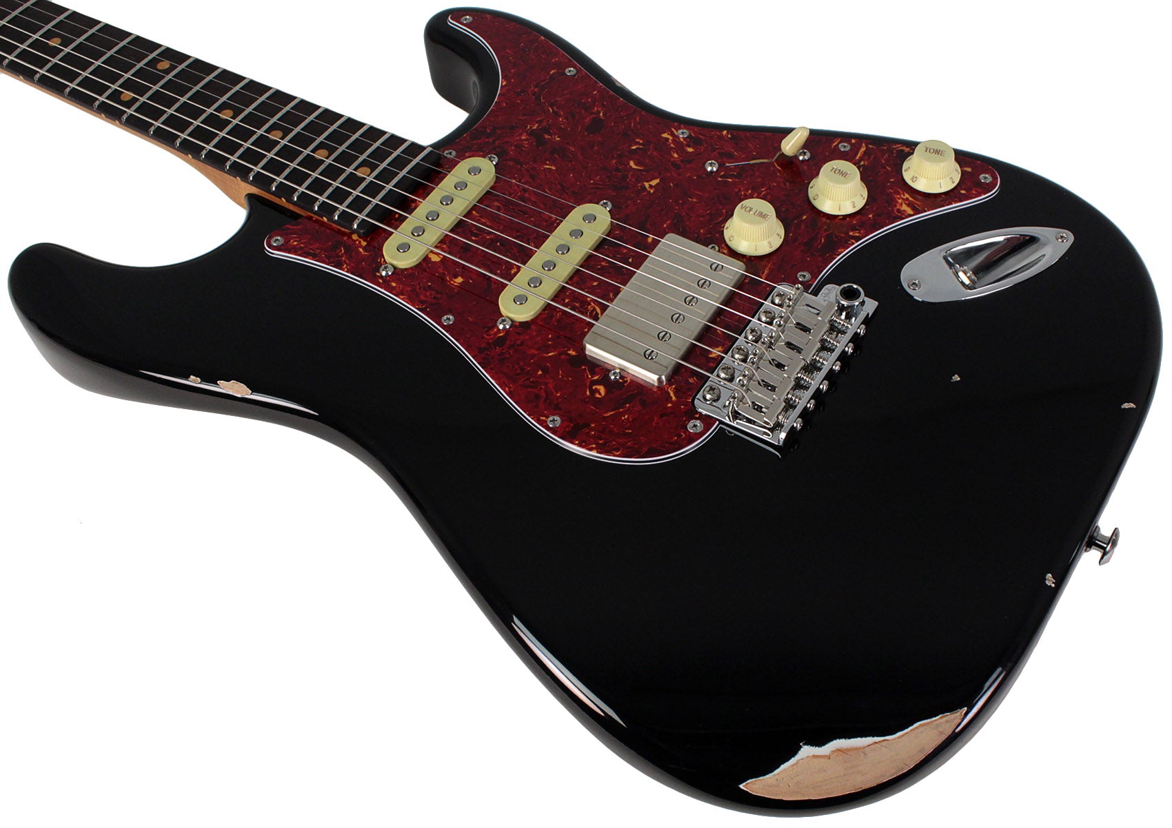 Suhr Select Classic S Antique HSS Guitar, Roasted Neck, Black