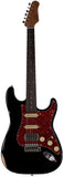 Suhr Select Classic S Antique HSS Guitar, Roasted Neck, Black, Tortoise Shell - Humbucker Music