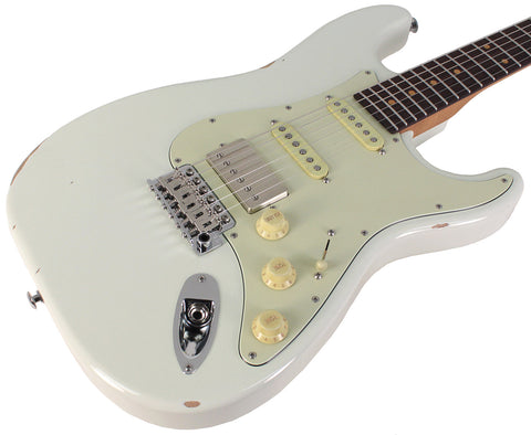 Suhr Select Classic S Antique HSS Guitar, Roasted Neck, Olympic White - Humbucker Music