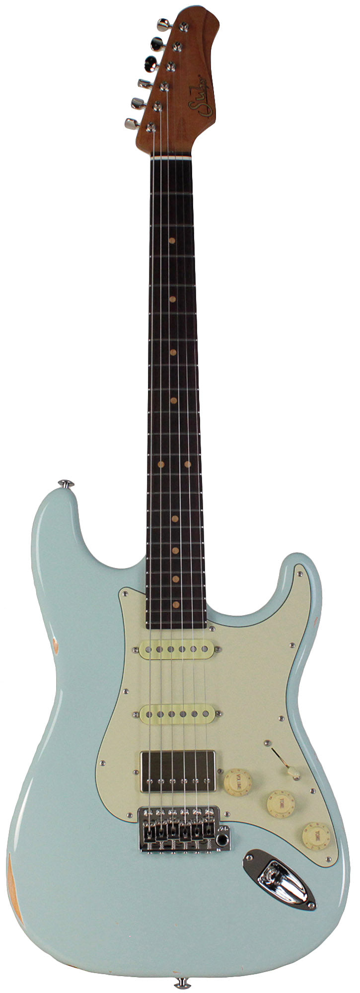 Suhr Select Classic S Antique HSS Guitar, Roasted Neck, Sonic Blue