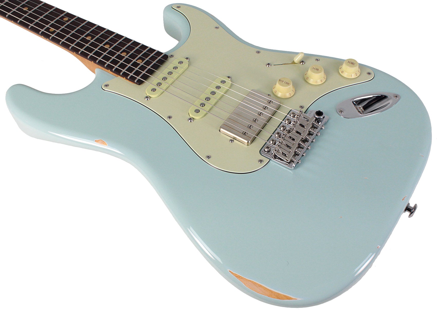 Suhr Select Classic S Antique HSS Guitar, Roasted Neck, Sonic Blue