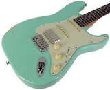 Suhr Select Classic S Antique HSS Guitar, Roasted Neck, Surf Green - Humbucker Music